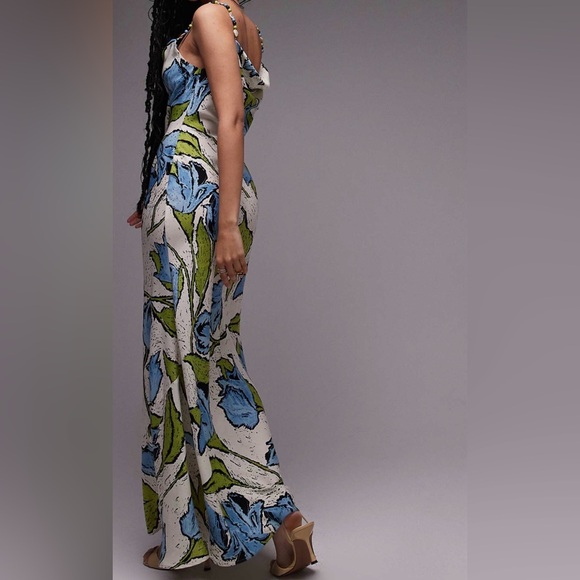 Topshop - Cowl Neck Slip Dress with Beaded Straps - NWT - Size 4 - Picture 3 of 7